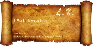 Löwi Katalin névjegykártya